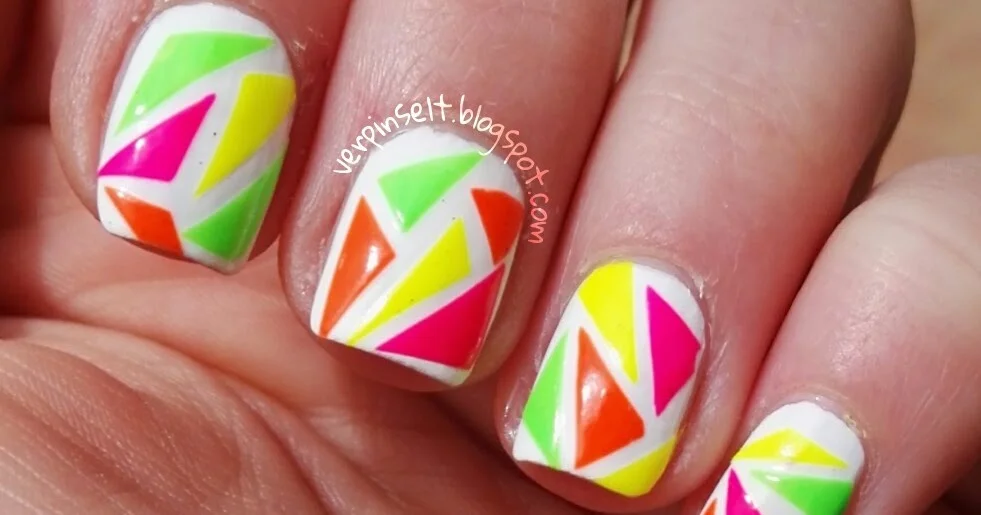 DIY Neon Triangle Nail Art Tutorial