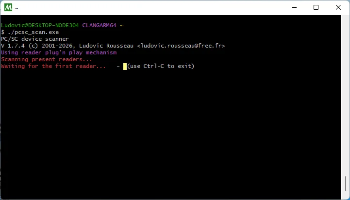 Enhanced User Interface in pcsc_scan Version 1.7.4